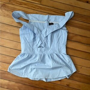 Bardot Sky Blue Zip-Up Top